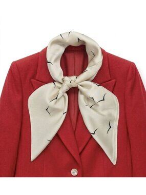 ✨✨Cream Silky Scar Minimalist Bird Print Chic Luxury Bandana Versatile Accessory